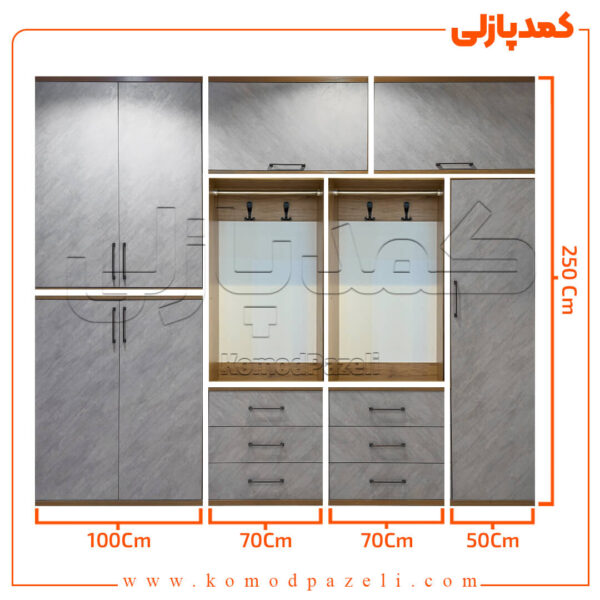 کمد دیواری مدل کارینا - عرض 270 یا 290 (11 تکه)